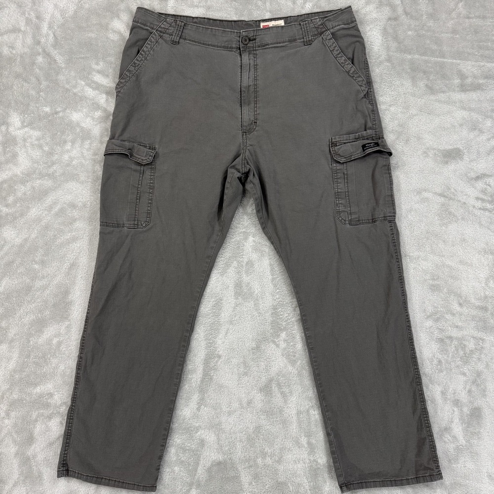 Wrangler Pants Mens 42x32 Gray Cargo Ripstop Relaxed Workwear Utility Gorpcore